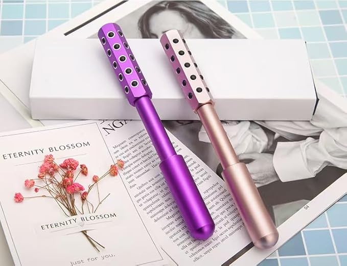 KKKing Radiance Roller - Germanium Stone Uplifting Face Beauty Massage Tool/Roller/Wand for Skin Tightening, De-Puffing, Sculpt/Lift, Anti-Aging | Uplift Face Roller, Facial Roller (Rose Gold)-Velvo Beauty