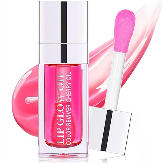 Plumping Lip Oil, Moisturizing Lip Glow Oil, Long Lasting Nourishing Lip Gloss Lip Balm, Non-sticky Transparent Toot Lip Oil Tinted for Lip Care and Dry Lip - Raspberry-Velvo Beauty
