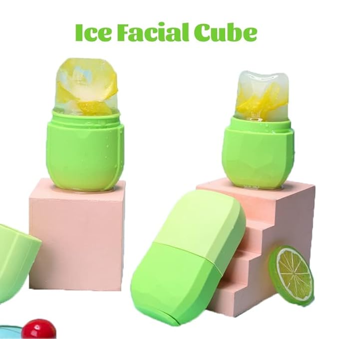 Ice Roller for Face and Eye - Upgraded Facial Beauty Roller, Skin Care Tool, Gua Sha Massage, Silicone Mold for Beauty (Green)-Velvo Beauty