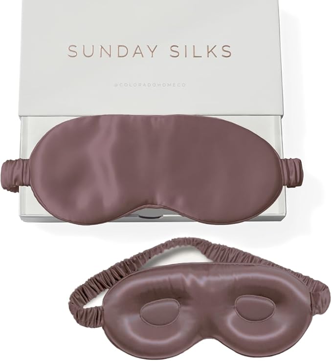 SUNDAYSILKS™ 3D Contoured Silk Sleep Mask | Padded Silk Eye Mask with Eye Cups for Lash Extensions | Blackout, Organic for Women & Men, Perfect for Travel, Slip-Free Deep Sleeping, Antifaz para Dormir-Velvo Beauty