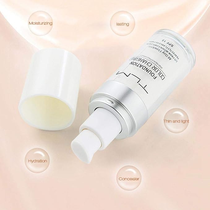 TLM Colour Changing Foundation - Flawless Coverage, Lightweight Formula, Adapts to Skin Tone, Hides Wrinkles & Lines, Hydrating & Long-Lasting, BB Cream Makeup Base Concealer Cover-Velvo Beauty