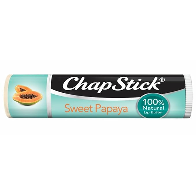 ChapStick Papaya 100% Natural Lip Butter Tube, Lip Balm - 0.15 Oz, Non-tinted, Sweet Papaya-Velvo Beauty