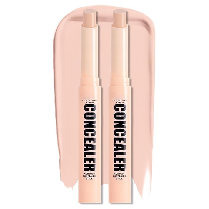 Kaely 2Pcs PROFESSIONAL MAKEUP Correcting Concealer Stick,Medium Coverage Concealer Crayon,under Eye Brightener Concealer for Dark Circles,corrector de ojeras,Lightweight,Vegan,03 LIGHT PINK-Velvo Beauty