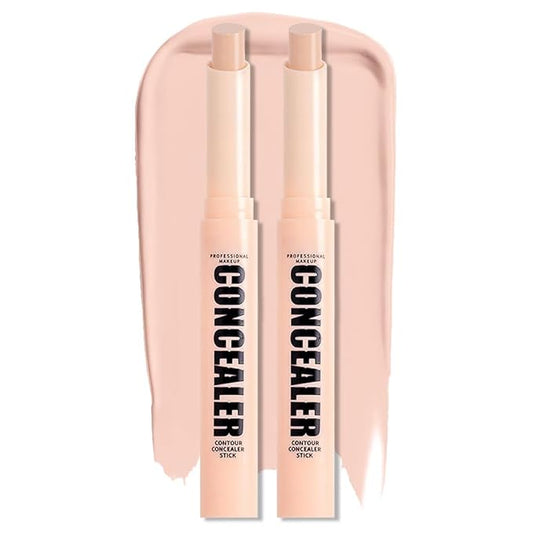 Kaely 2Pcs PROFESSIONAL MAKEUP Correcting Concealer Stick,Medium Coverage Concealer Crayon,under Eye Brightener Concealer for Dark Circles,corrector de ojeras,Lightweight,Vegan,03 LIGHT PINK-Velvo Beauty