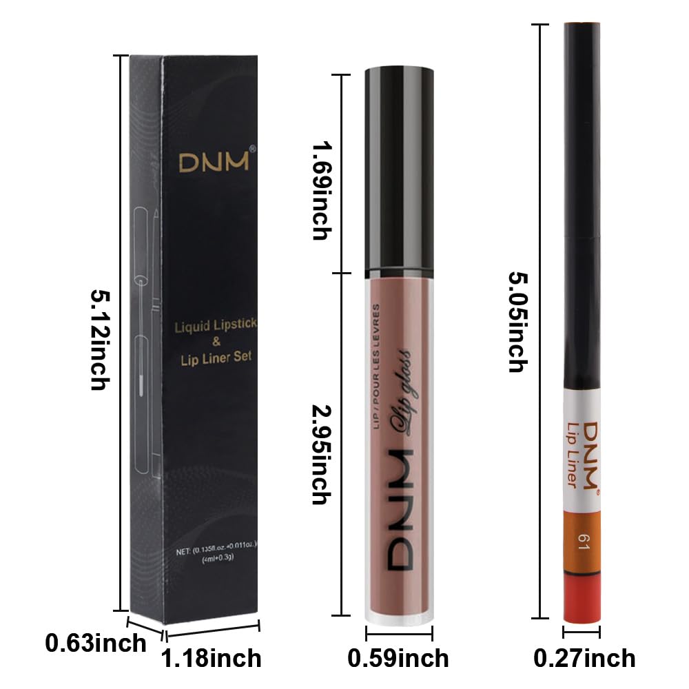 evpct 2Pcs Nuetral Nude Matte Lip Liner and Lipstick Combo Set for Women, Nude Lip Combo Set Liquid Lips Stick Gloss and Lipliner Stain Set Long Lasting Waterproof, Lips Makeup Pack 24 Hours originale-Velvo Beauty