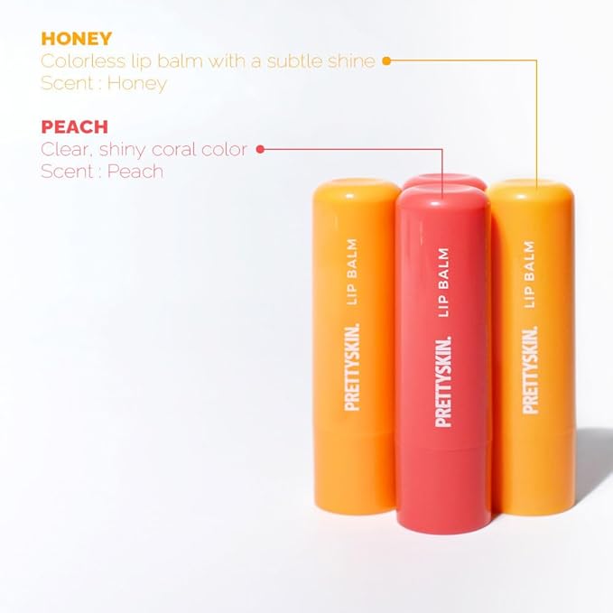 PS.PRETTYSKIN Moisture Lip Balm 0.15oz.(4.5g) Smooth, Soft Texture, Hydrating, Natural Shine, Glossy, korean lip balm (Peach)-Velvo Beauty