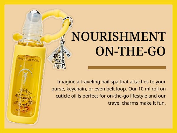 Unscented Organic Nail Cuticle Oil Pen with Jojoba, Coconut MCT, and Rosehip for Nail Hydration, Growth & Strength, Travel Size Keychain(0.34 Fl Oz)-Velvo Beauty