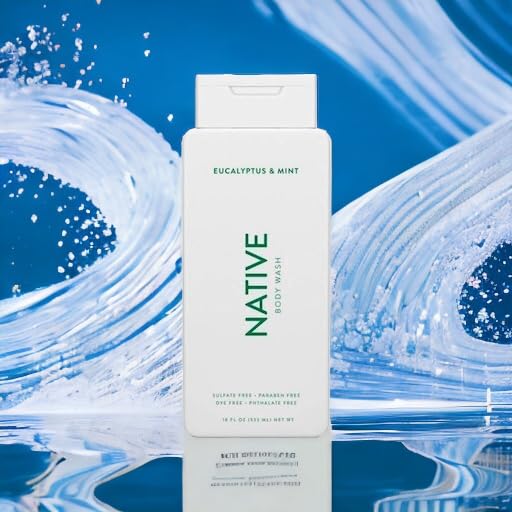 Native Body Wash Contains Naturally Derived Ingredients | For Women & Men, Sulfate, Paraben, & Dye Free Leaving Skin Soft and Hydrated | Eucalyptus & Mint 18 oz - 2 Pk-Velvo Beauty