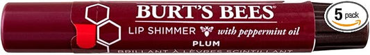 Burt's Bees Lip Shimmer, Plum, 0.09 Ounces each (Value Pack of 5)-Velvo Beauty