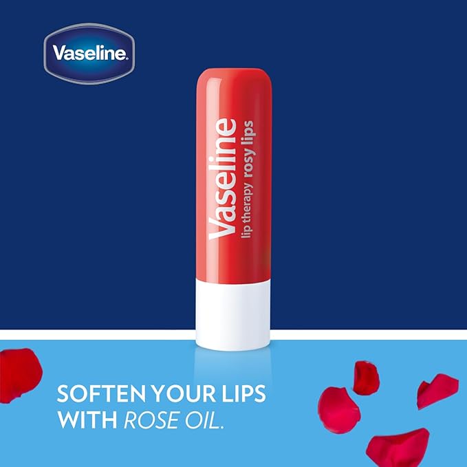 Vaseline Lip Therapy Rosy Lips - Hydrating Lip Balm Pack, Vaseline Stick, Lip Moisturizer for Dry Lips, 0.16 Oz Each (Pack of 12)-Velvo Beauty