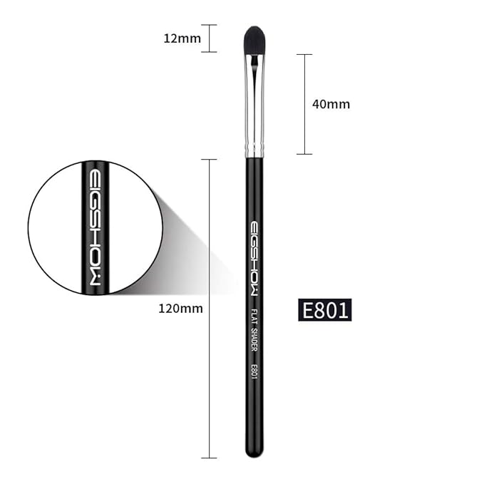 Professional Shader Eyeshadow Brush, EIGSHOW Flat Tapered Blending Brush with Dense Soft Bristles for Eye Shadow Application, for Cream Powder (E801)-Velvo Beauty