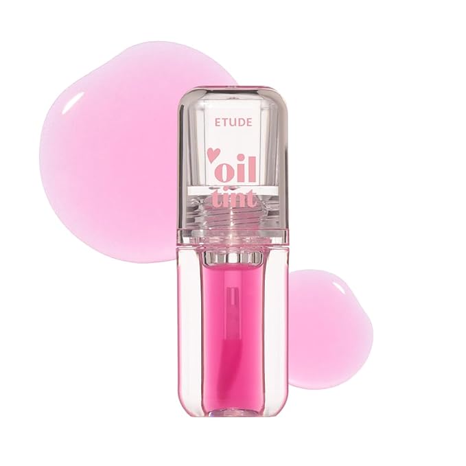ETUDE Dear Darling Oil Tint #6 Pink Oil 4.2g | High Moisturizing and Strong Hydrating Lip Oil/Lip Gloss | Smooth and Moist Lips | Non-Sticky Lip Oil Tint For Dry Lips | K-beauty-Velvo Beauty