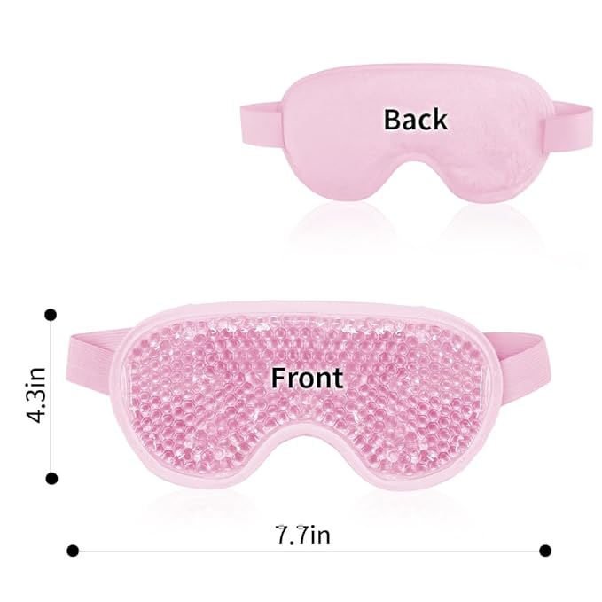 Cooling Eye Mask Gel Eye Mask Reusable Cold Eye Mask for Puffy Eyes, Eye Ice Pack Eye Mask with Soft Plush Backing for Dark Circles, Migraine, Stress Relief-Velvo Beauty