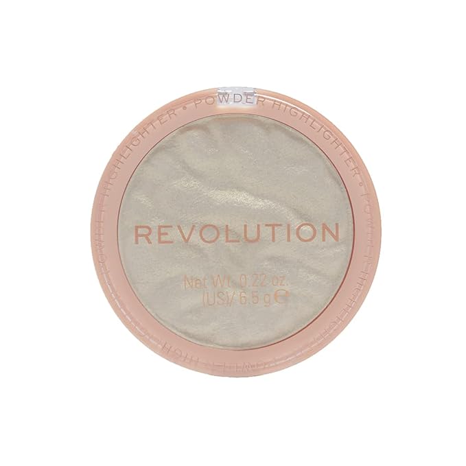 Revolution Beauty, Reloaded Pressed Powder Highlighter, Intensely Pigmented for a High Impact Dewy Finish, Golden Lights, 0.22 Oz.-Velvo Beauty
