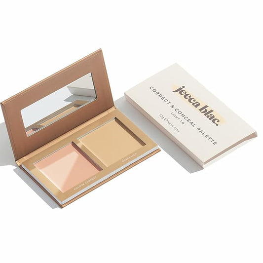 Jecca Blac Correct and Conceal Medium Coverage Palette, Lightweight Long Lasting Formula, Medium To Full Coverage, Gender Neutral and LGBTIQA+ Inclusive Make Up, Light 1.0, 12g-Velvo Beauty