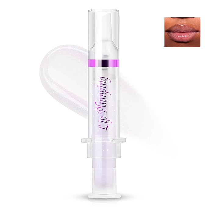 Lip Plumper Booster,Plumping Lip Gloss Spicy Lifter Shimmer Oil Hydrating High-Shine Volumizes Fuller Lip Glass Mirror Glaze Plump and Pout Lip Plumper Nourishing for Women Girls Makeup#1-Velvo Beauty