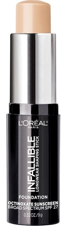 L'Oreal Paris Makeup Infallible Longwear Shaping Stick Foundation, 401 Ivory, 1 Tube,0.32 Ounce-Velvo Beauty