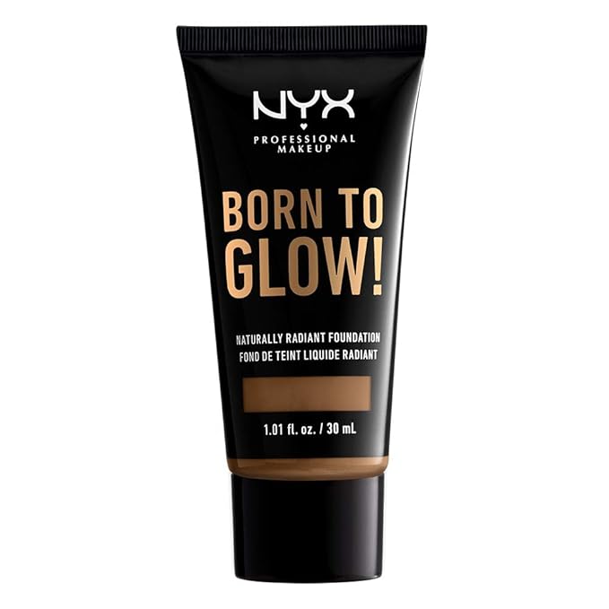NYX PROFESSIONAL MAKEUP Born To Glow Naturally Radiant Foundation, Medium Coverage - Deep Sable-Velvo Beauty