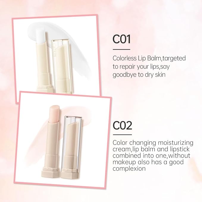 CATKIN Ultra Hydrating Natural Plant Extract Lip Balm for Dry Lips Moisturizing Chapstick Lip Treatment Repair Nourish Lip Skin Care Pink (C02 Color-changing)-Velvo Beauty