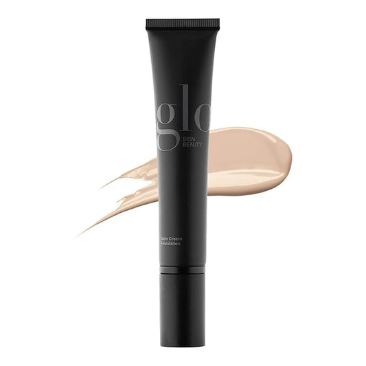 Glo Skin Beauty Satin Cream Foundation Makeup for Face, Natural Fair - Full Coverage, Semi Matte Finish, Conceal Blemishes & Even Skin Tone-Velvo Beauty