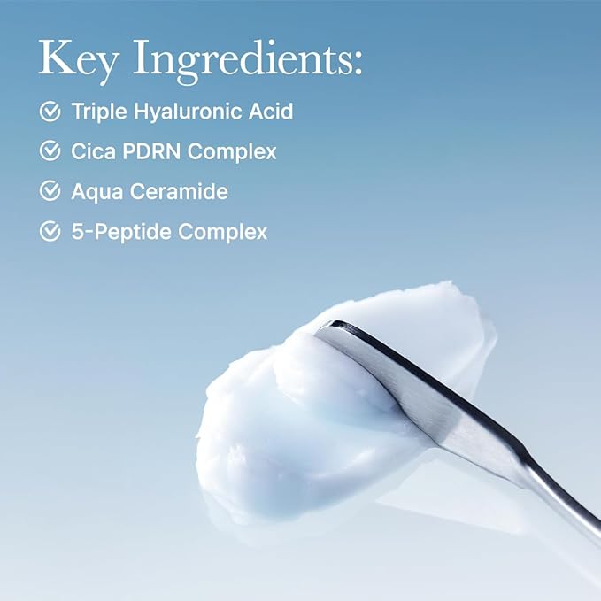 Deep Water Surge Soothing Cream, 2.70 fl oz, with Hyaluronic Acid, Cica PDRN and Ceramide-Velvo Beauty