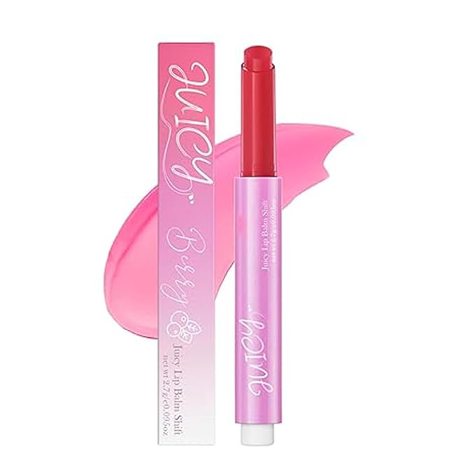 Juicy Lip Plump Shift, Slick Click Plumping Melting Lip Balm Hydrating & Moisturizing Color Changing Lipstick Lip Plumper Gloss, Shiny Glossy, Translucent Non-Sticky Tinted Lip Balm(#2 Berry)-Velvo Beauty