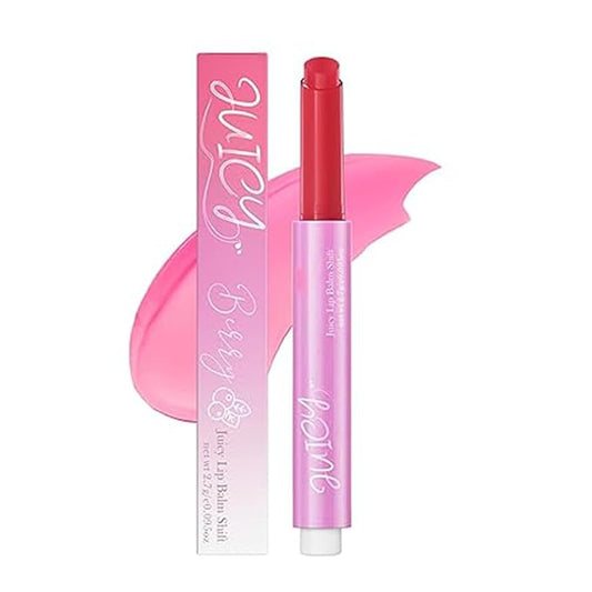 Juicy Lip Plump Shift, Slick Click Plumping Melting Lip Balm Hydrating & Moisturizing Color Changing Lipstick Lip Plumper Gloss, Shiny Glossy, Translucent Non-Sticky Tinted Lip Balm(#2 Berry)-Velvo Beauty