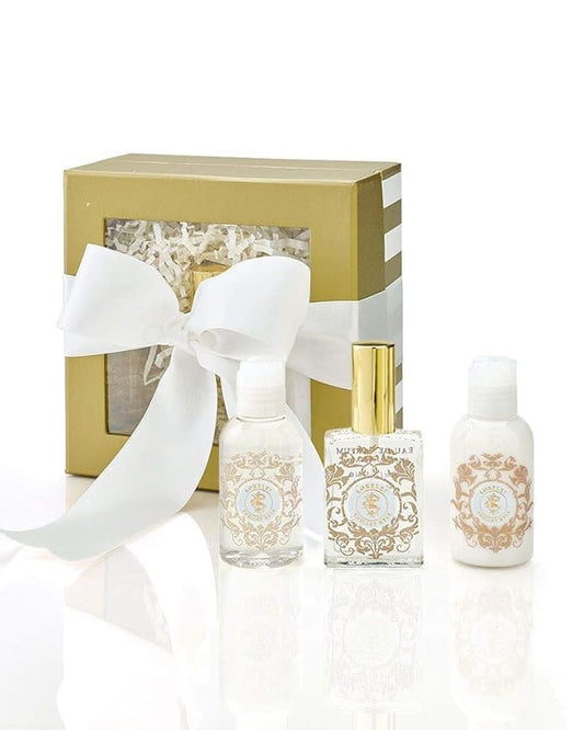 Shelley Kyle Lorelei Mini Gift Set, Includes Travel Size Perfume, Lotion, and Shower Gel, Packaged in Beautiful Cream and Gold Gift Box with Ribbon-Velvo Beauty