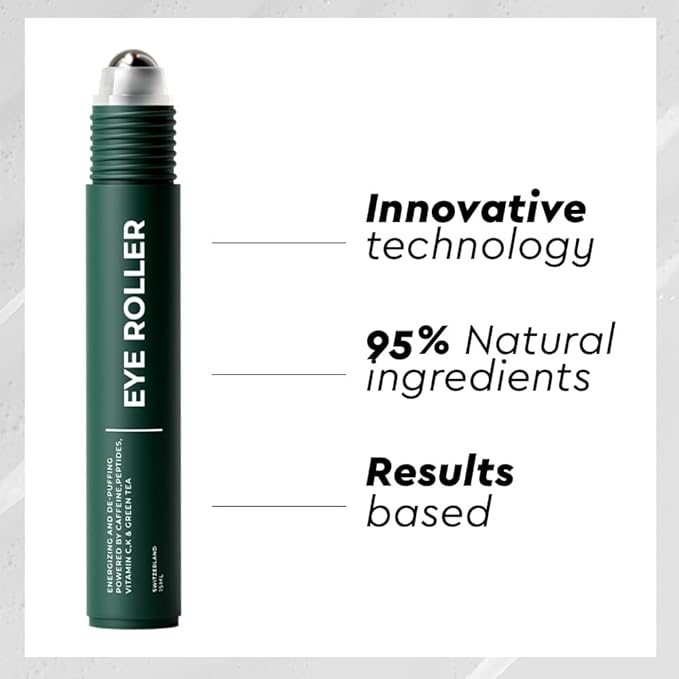 Wolf Project Under Eye Roller - Korean Beauty, with Caffeine, Vitamin C and Peptides - Energizing Serum for Dark Circles and Puffiness, Fine Lines, Wrinkles - Gel-Based Brightening Cream-Velvo Beauty