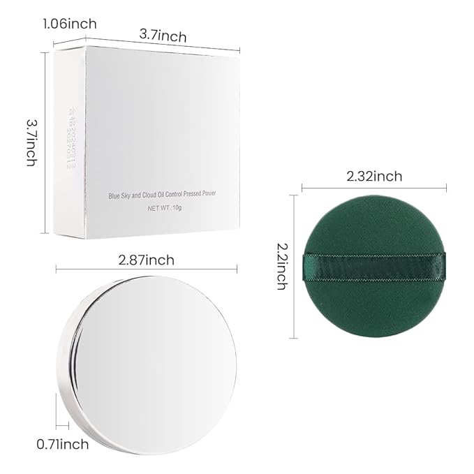 Oil-Controlled Matte Finish Powder: Silky, Skin-Adhering, Natural, Long-lasting, and Dimensional Pressed Powder Compact with Mini Powder Puff for Long-Lasting Makeup-Velvo Beauty