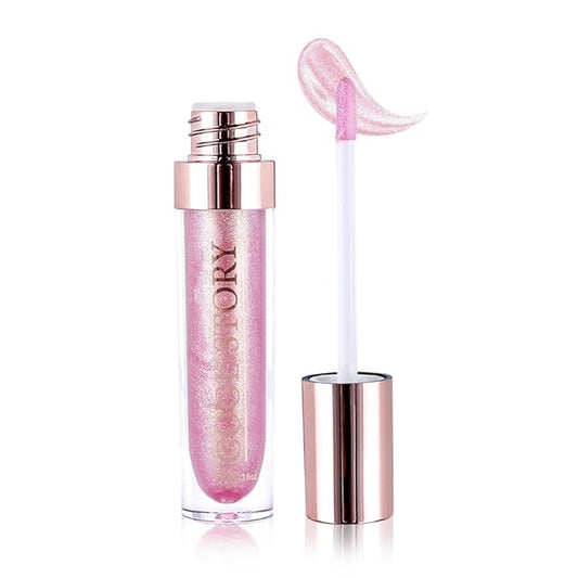 GECOMO Colorful Explosive Pearlescent Lip Gloss 3D Multifunctional Fine Glitter Chameleon Lip Gloss Polarized Diamond Makeup, Magic Big Brush Color Changing Lip Oil(102# GOLD GLITTER)-Velvo Beauty