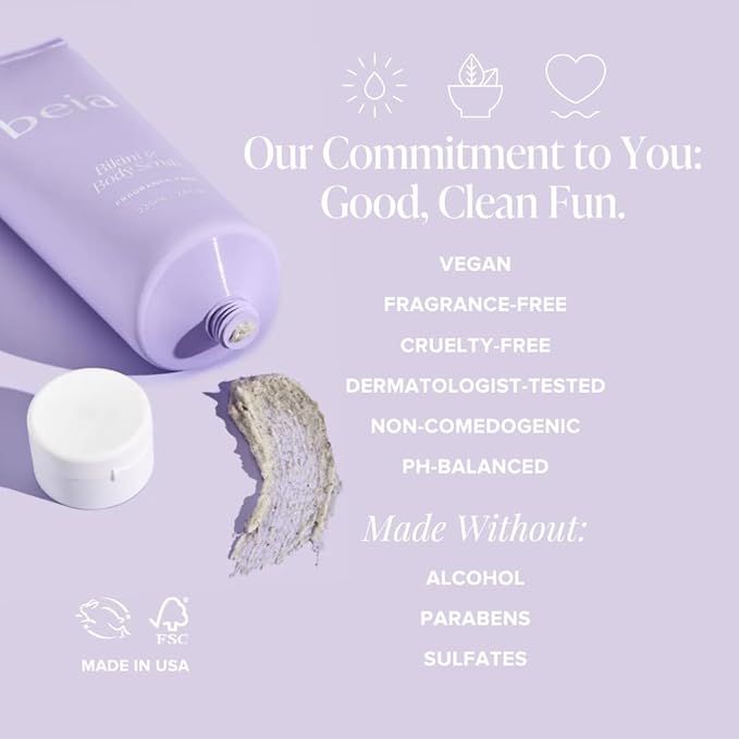 Beia Bikini & Body Scrub - Gentle Exfoliating Body Scrub with Glycolic Acid & Rice Extract - Fights Ingrown Hairs KP Bumps & Dry Skin - Hydrating & Soothing for Sensitive Skin 7.6 Oz-Velvo Beauty