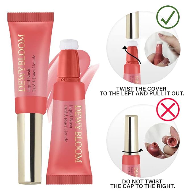 Blush Beauty Wand,Matte Face Blush Stick with Cushion Applicator,Natural Silky Creamy Dewy Liquid Blush Wand,Blendable Blush Stick for Cheek,Cruelty-free,106 Wishes,Peach Pink-Velvo Beauty