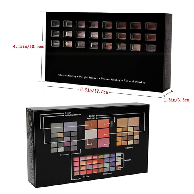 Makeup Kit for Women Full Kit Eyeshadow Facial Blusher Eyebrow Powder Face Concealer Powder Eyeliner Pencil Ultimate Color Combination 74 Colors Makeup Set Combination Palette-Velvo Beauty