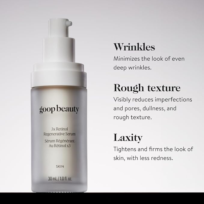 goop Beauty 3x Retinol Regenerative Serum | Face Serum to Reduce the Look of Deep Wrinkles, Pores, & Texture | Retinoids, Ceramides, & Niacinamide | 1 fl oz-Velvo Beauty