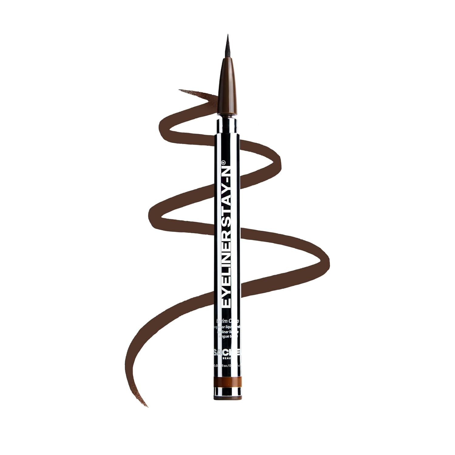 Sacheu Liquid Eyeliner STAY-N Long Wear Waterproof Eyeliner Pen with Ultra-Precise 360° Flexible Tip — Smudge-Proof Vegan & Cruelty-Free Eye Makeup, Eye’m Crisp-Velvo Beauty