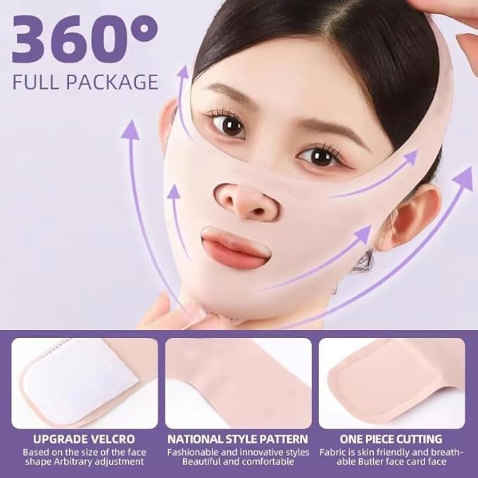 2pc V Line Face Lifting Strap - Chin and Cheek Lifting Bandage for V Face Lift - Sleeping Mask Strap for Women - Gift Idea-Velvo Beauty