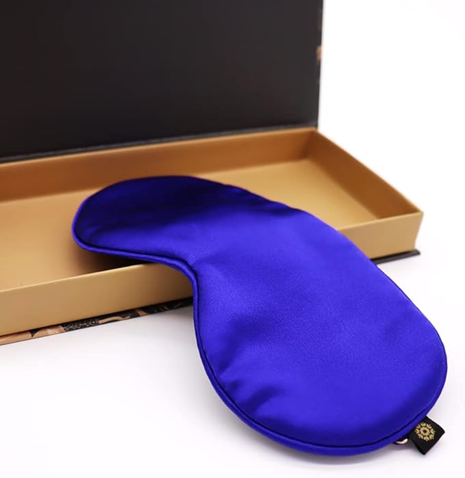 Premium 25 Momme Mulberry Silk Eye Mask for Sleeping (Royal Navy)-Velvo Beauty