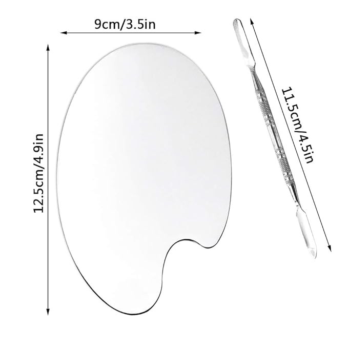 2 Pack Professional Makeup Palette, 2 Types Pro Lady Stainless Steel Cosmetic Artist Spatula with Spatula Tool for Mixing Foundation-Velvo Beauty