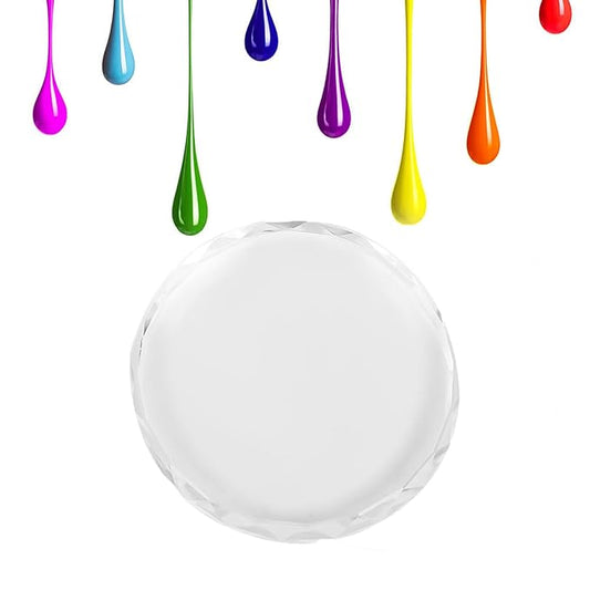 Glass Nail Art Palette Transparent Paint Drawing Colorful Paint Tray for Beauty Personal Care Drawing Color Dish DIY Nail Art Accessories Tools(02)-Velvo Beauty