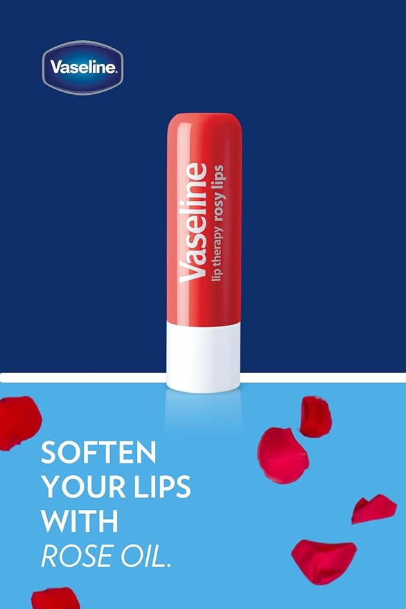 Vaseline Lip Rosy, Fast-Acting Nourishment, Ideal for Chapped, Dry, Cracked, or Damaged Lips, Lip Balm,12 Sticks, 1 Box-Velvo Beauty