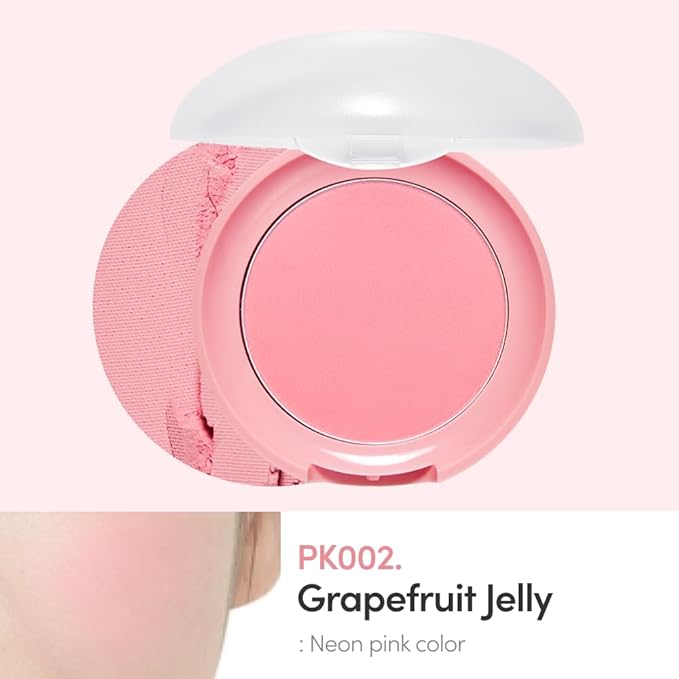 ETUDE Lovely Cookie Blusher #PK002 Grapefruit Jelly 4g | Glowing & Natural Powder Blush with Long-Lasting Sebum Control | Easy Application | Puffy Cushion for a Lovely Makeup Look-Velvo Beauty