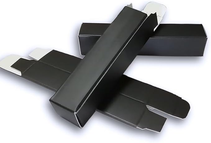 ANZKA 50 Pcs Lip Balm Boxes Packaging, 6.8x1.8x1.8cm Wrapping Box for 0.15Oz Lipbalm Containers Tubes, 5.5ml DIY Lipsticks Black Package Boxes-Velvo Beauty
