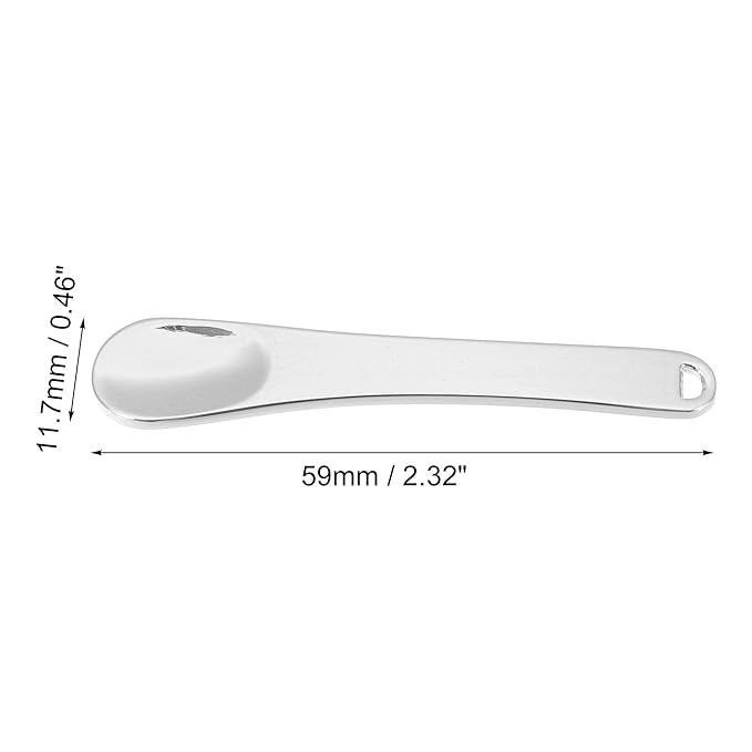 VOCOSTE 4 Pcs Makeup Spatula Mini Spoon, Eye Cream Massage Sticks Beauty Scoop, for Facial Cosmetic Face Cream, Zinc Alloy 2.32"x0.46", Silver Tone-Velvo Beauty