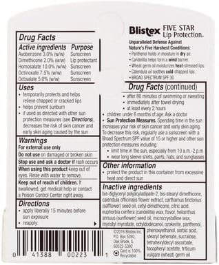 Blistex 5 Star Lip Protct Size .15oz, 3 pack-Velvo Beauty