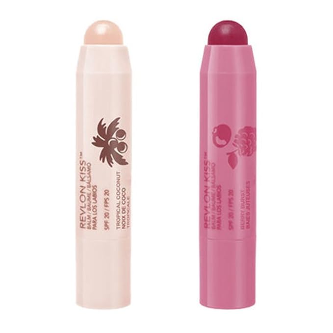 Revlon Kiss Lip Balm Tropical Coconut & Berry Burst, .09oz each-Velvo Beauty