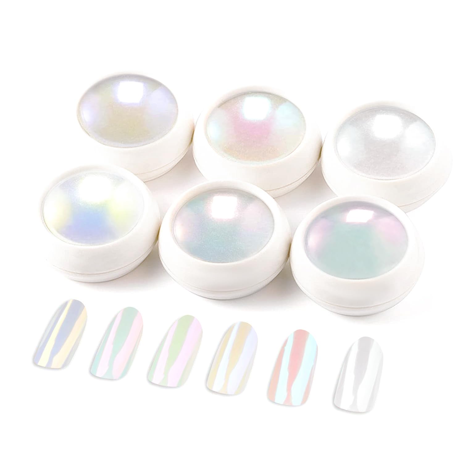Chrome Nail Powder - Pearl Chrome Nail Powder Glitter Powder, Aurora Chrome Nail Powder Ice Translucent Iridescent Mermaid Pigment Dust Nail Powder Kit For Manicure Decoration DIY-Velvo Beauty