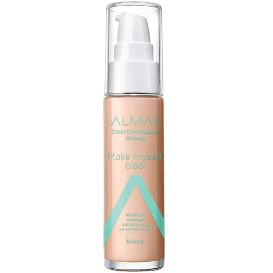 Almay Foundation, Acne Face Makeup with Salicylic Acid, Face Makeup with Skincare Ingredients, Matte Finish, Hypoallergenic, Cruelty Free, Dermatologist Tested Foundation, 300 Naked, 1 Oz-Velvo Beauty