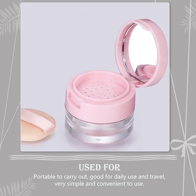 minkissy 2 Sets Powder Box Mini Containers Loose Cosmetic Cases for Traveling Foundation Makeup Powder Women Cosmetic Supply Powder Case Bulk Makeup Pink Flash Body Powder 3g Abs-Velvo Beauty