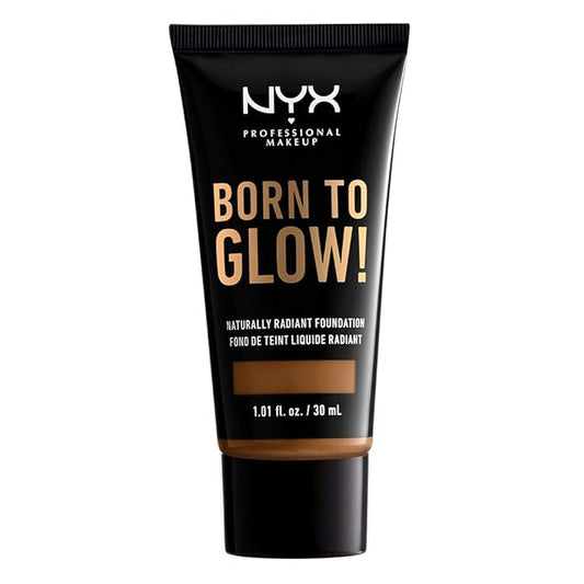 NYX PROFESSIONAL MAKEUP Born To Glow Naturally Radiant Foundation, Medium Coverage - Warm Mahogany-Velvo Beauty